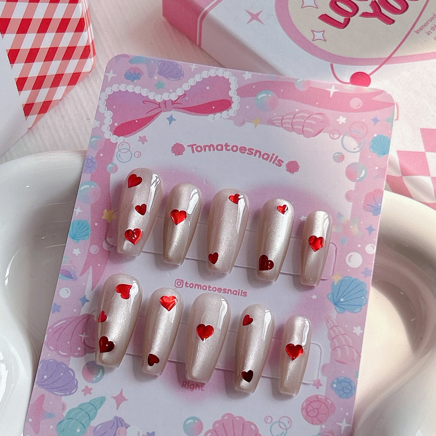 Mini Red Heart Satin