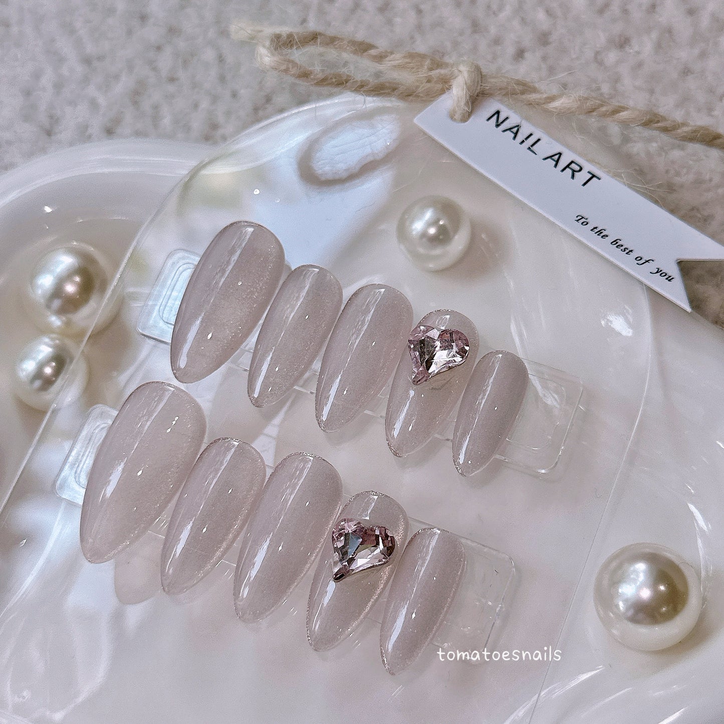 Nude Velvet Heart Gem