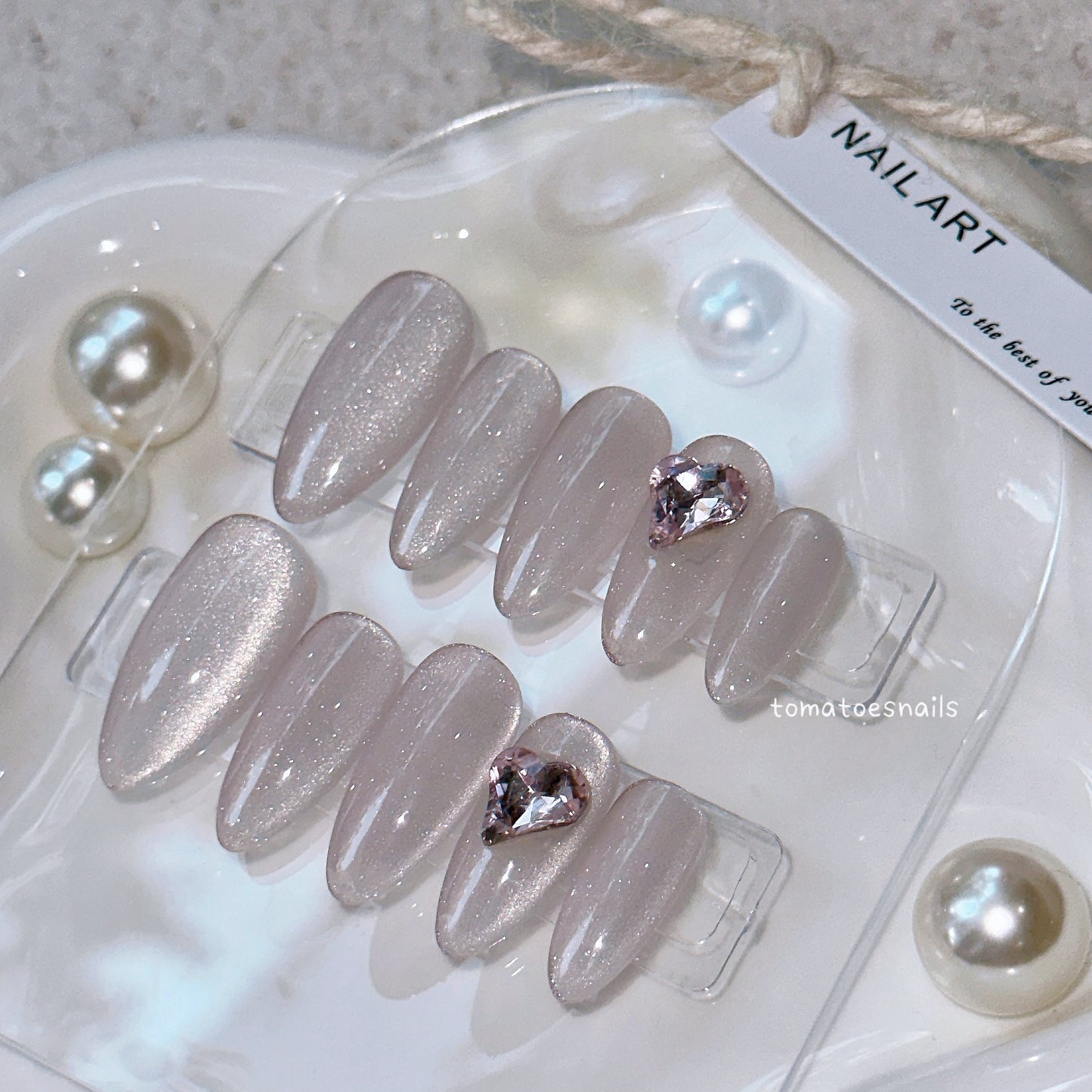 Nude Velvet Heart Gem