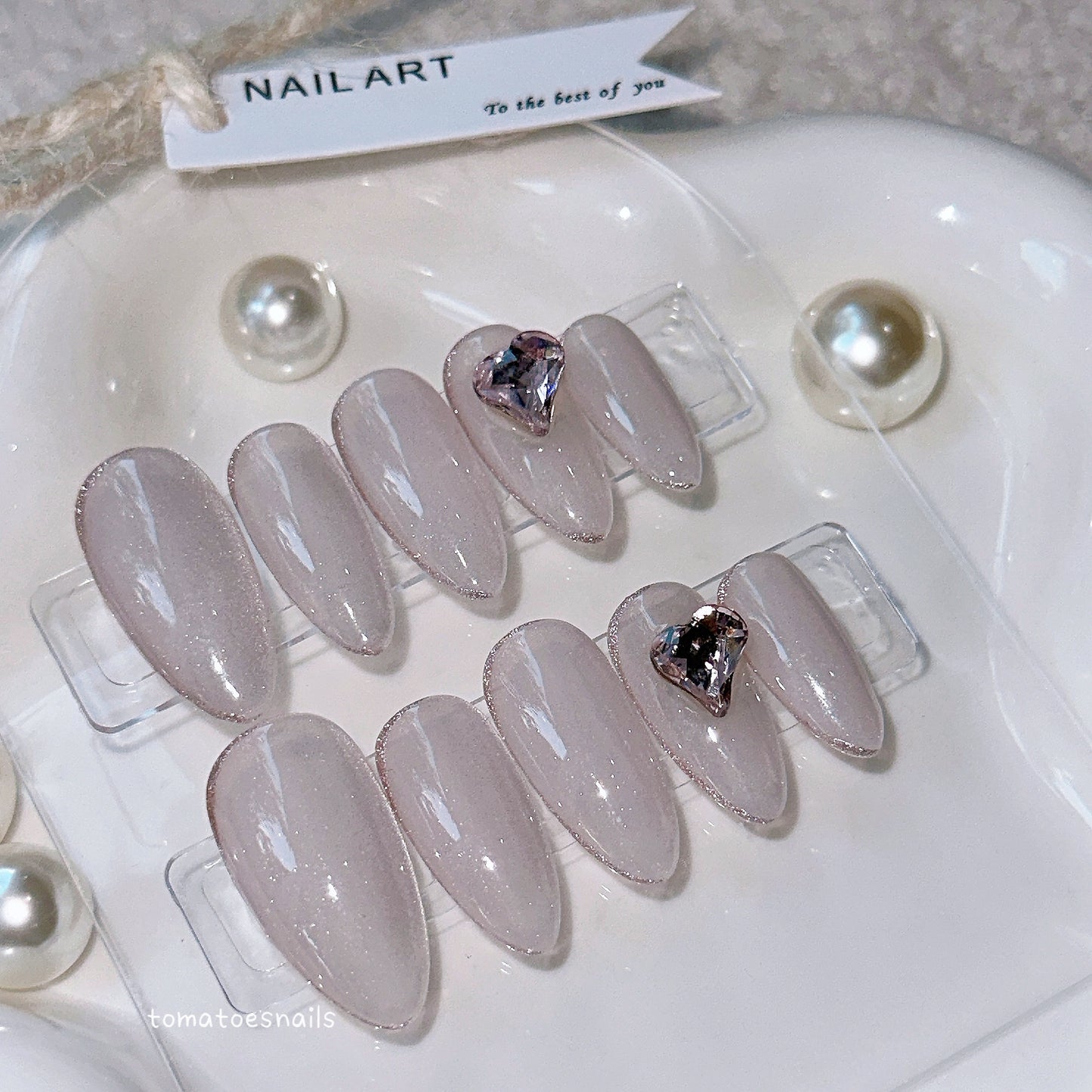 Nude Velvet Heart Gem