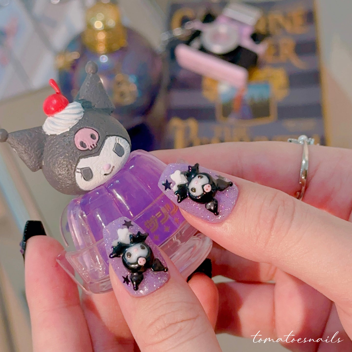 Purple Black Glittery Bunny