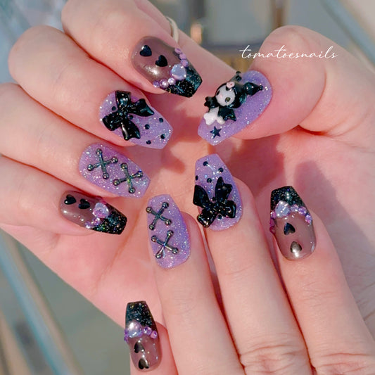 Purple Black Glittery Bunny