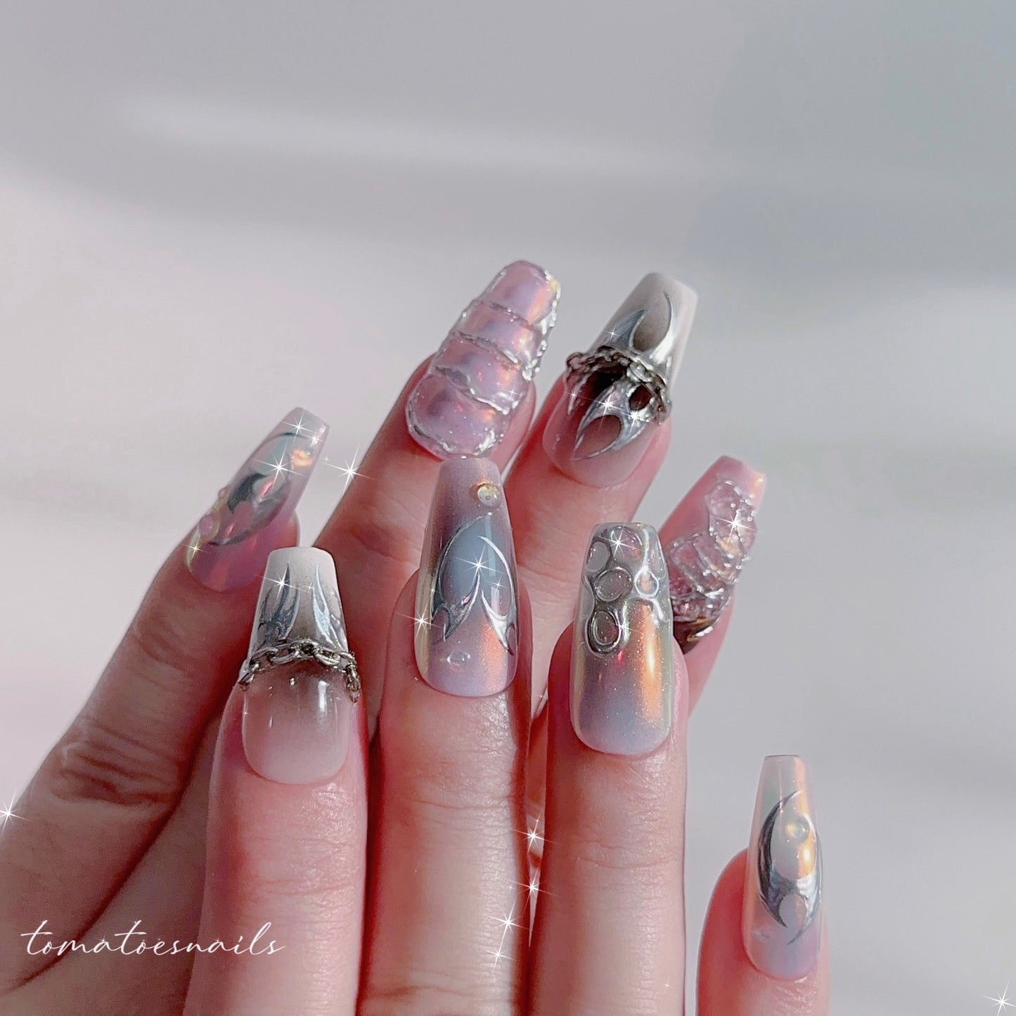 Silver Pink Aurora Chrome