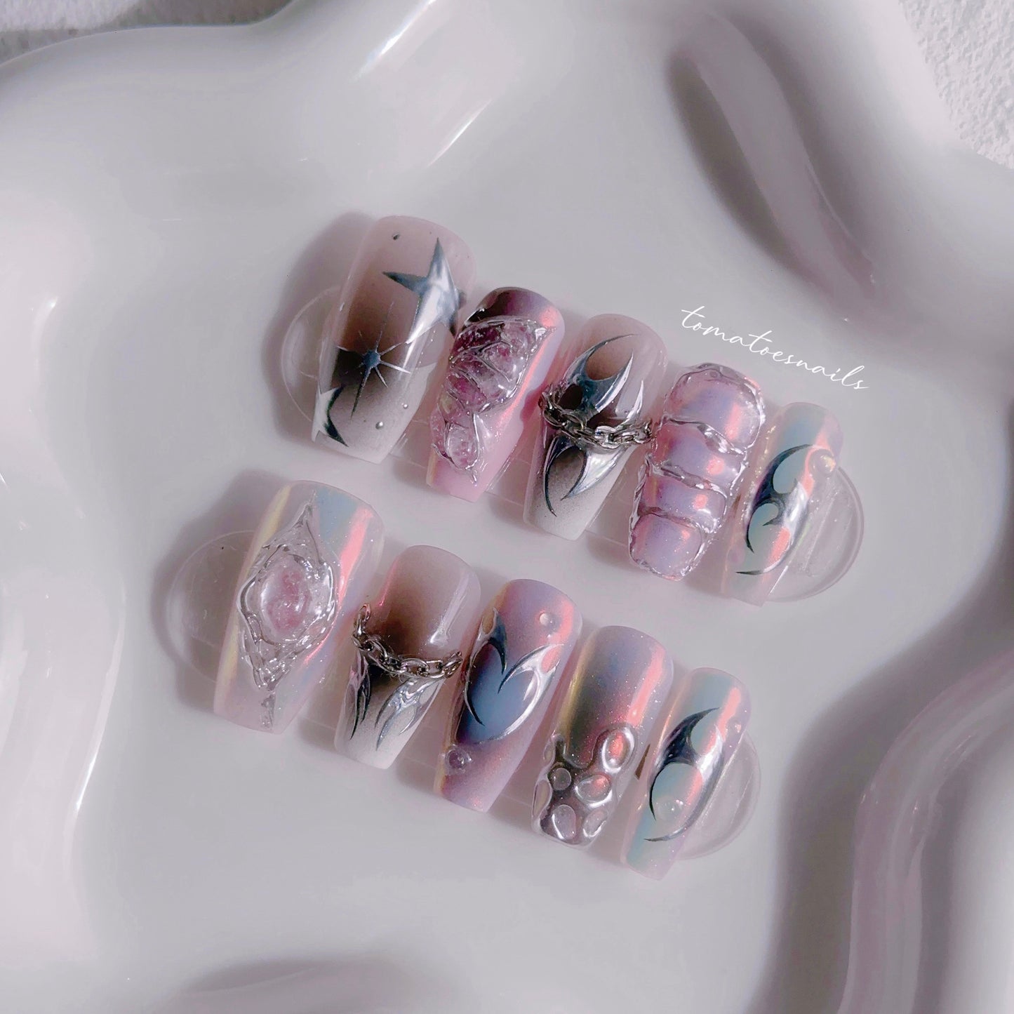 Silver Pink Aurora Chrome