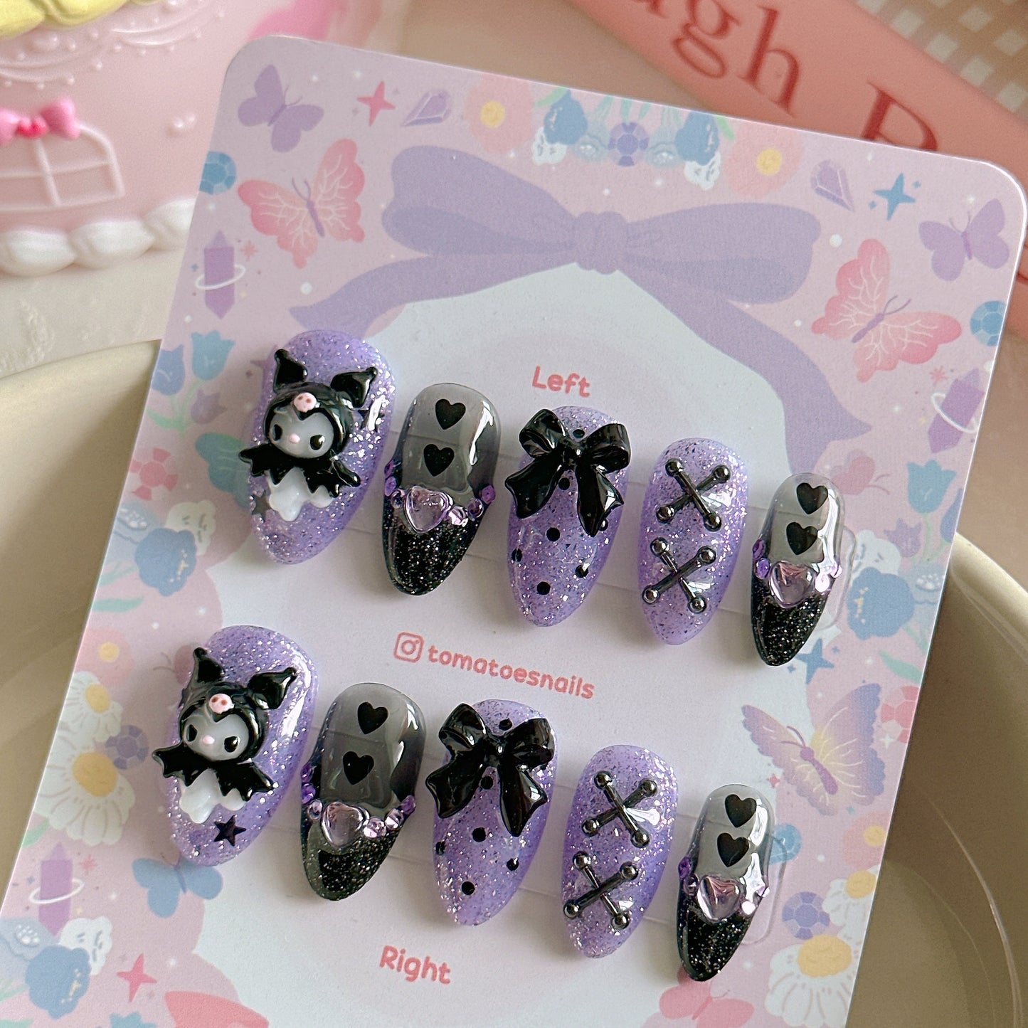 Purple Black Glittery Bunny