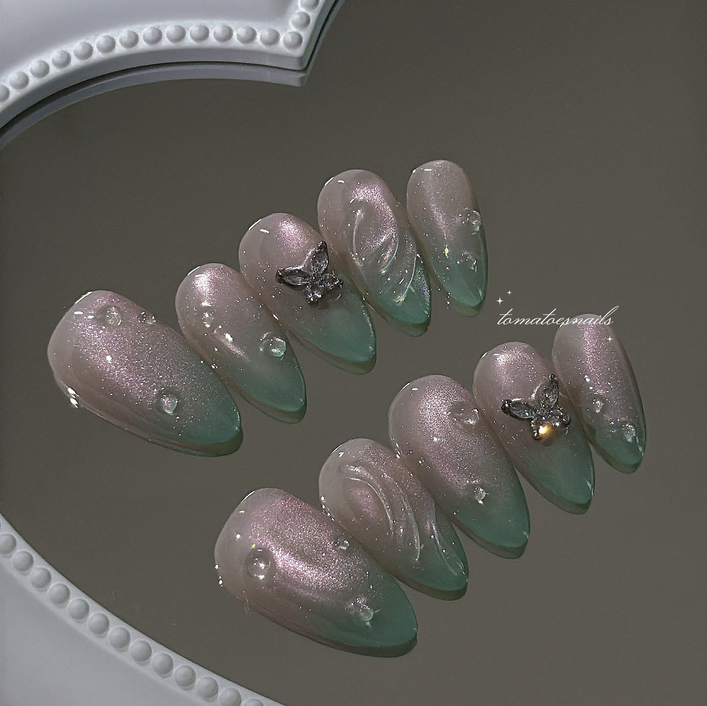 Morning Dew (pink & moonlight cat eye glow)